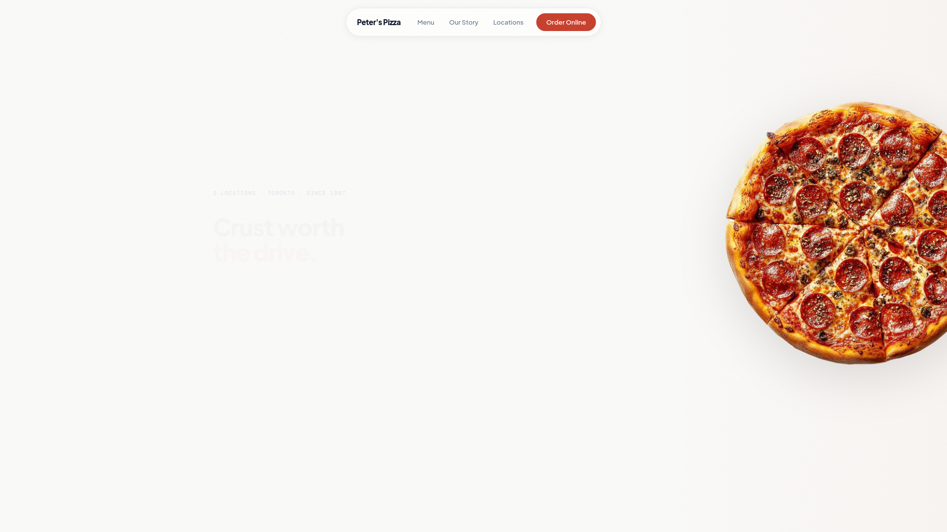 website screenshot of https://peterspizza.pages.dev/