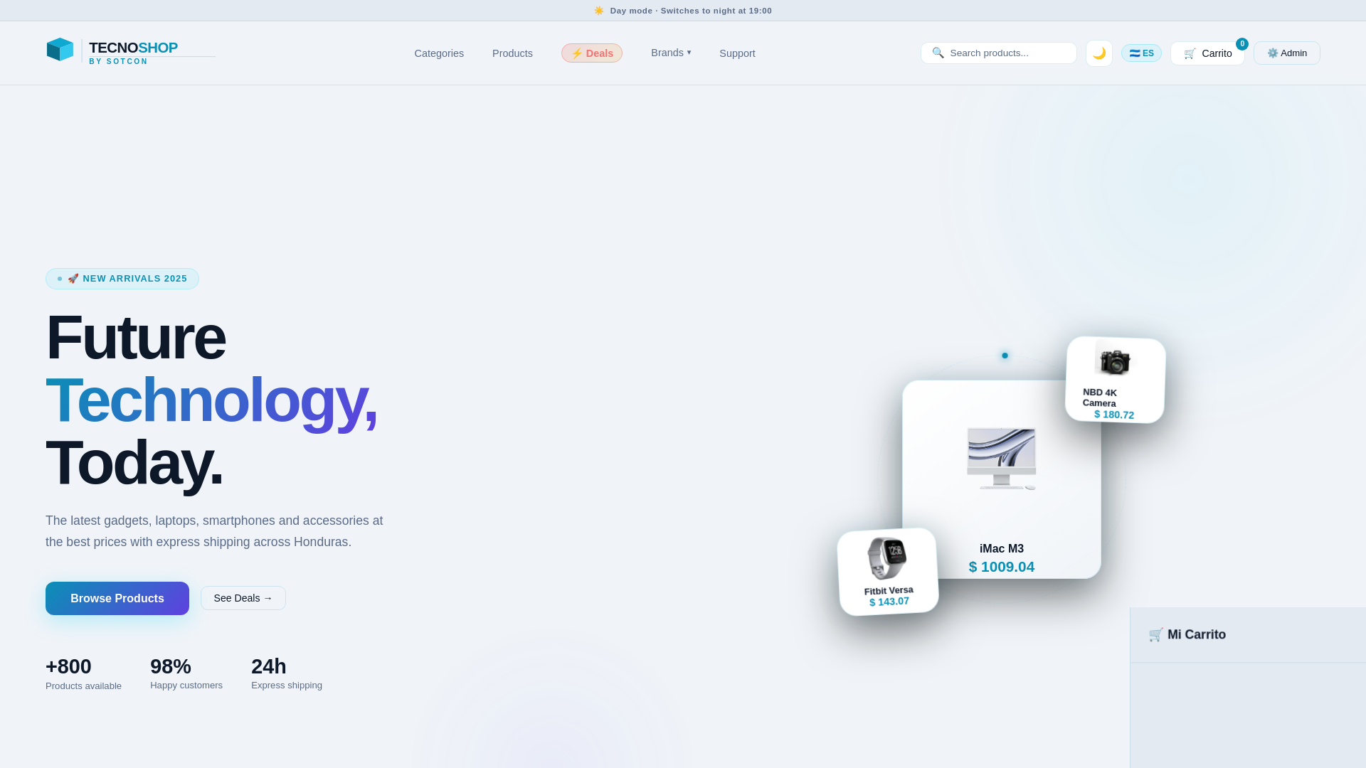 website screenshot of https://tecnoshophn.store