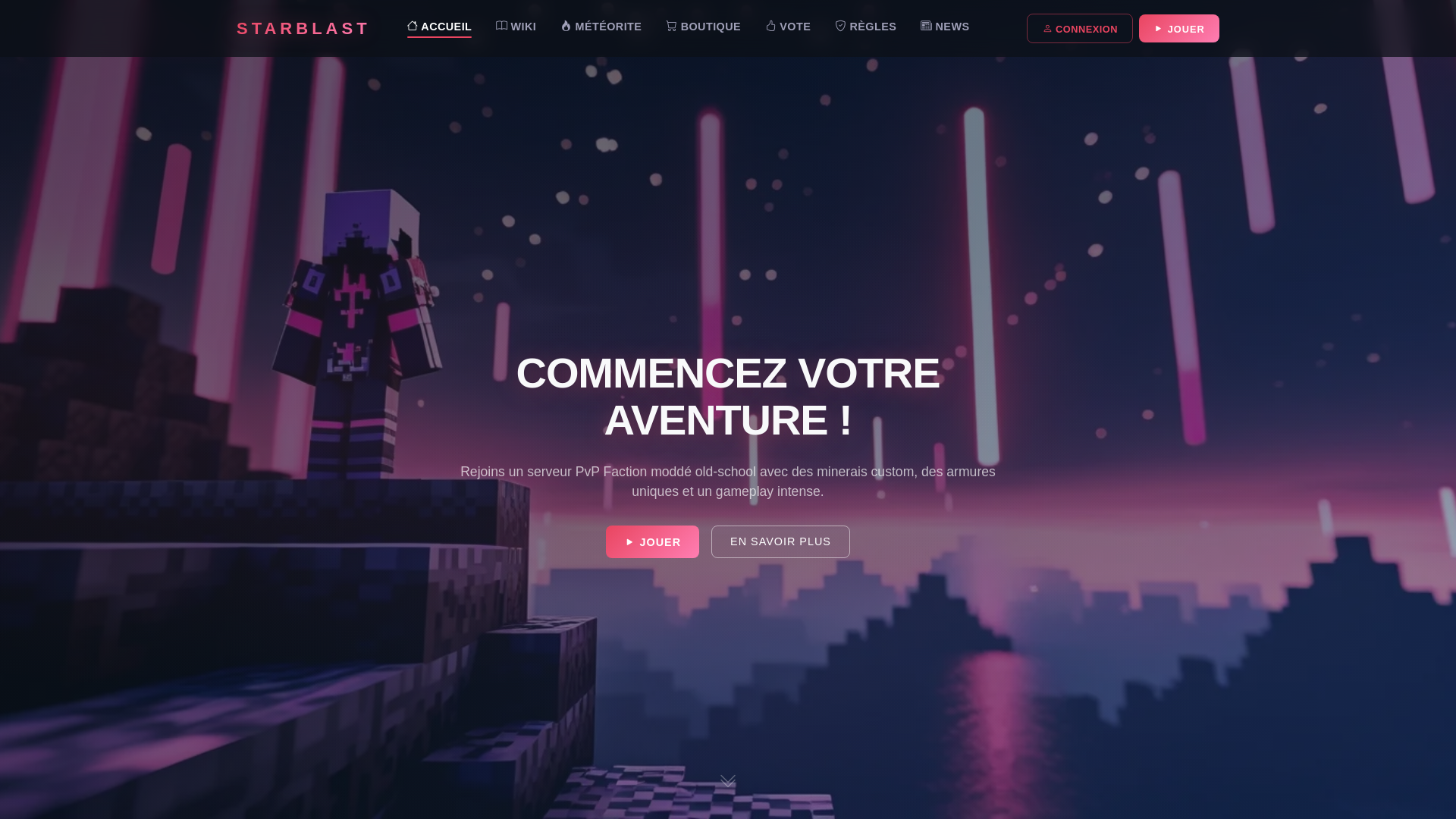 website screenshot of https://starblast-mc.fr/