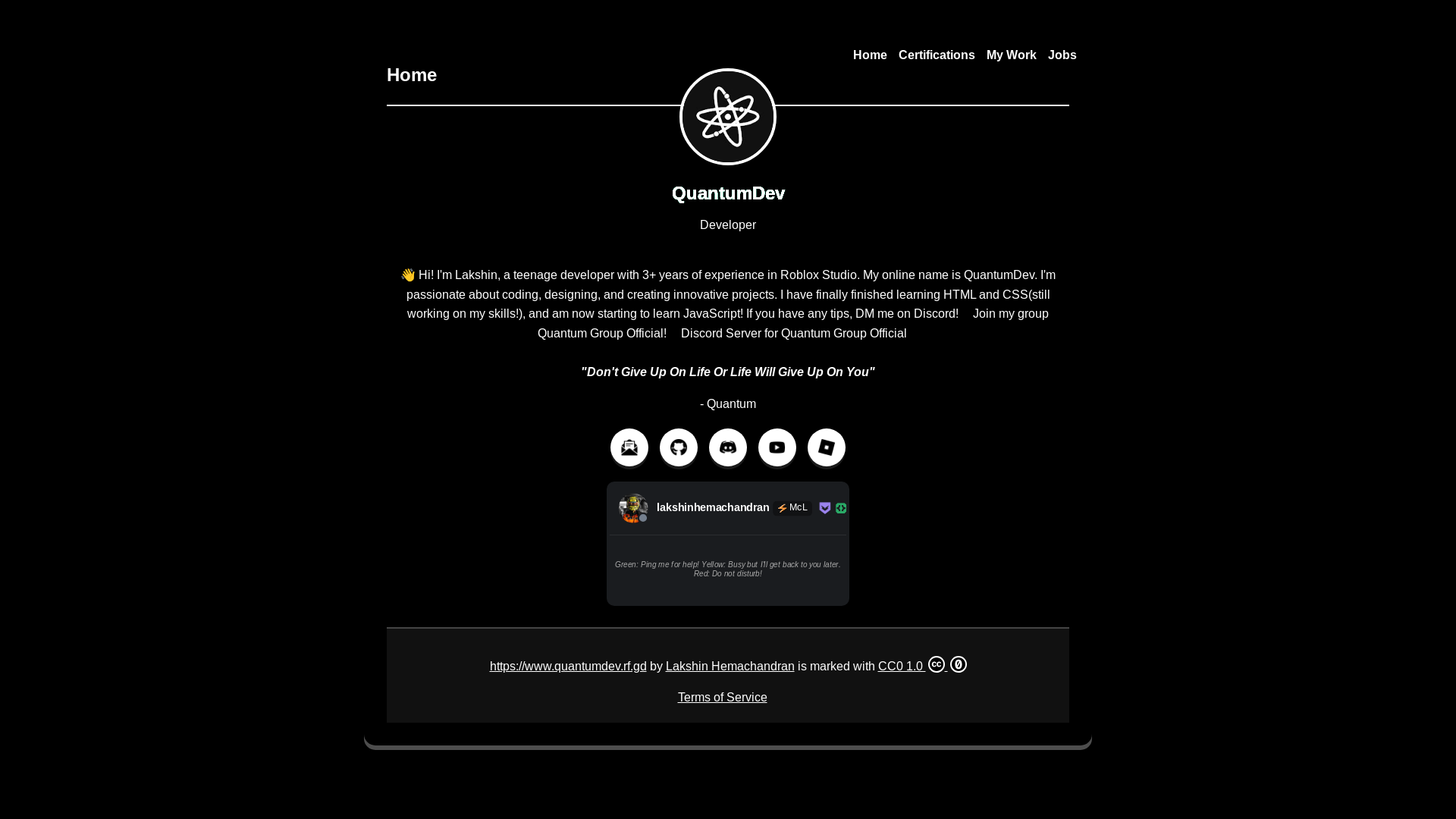 website screenshot of https://quantumdev-website.pages.dev/