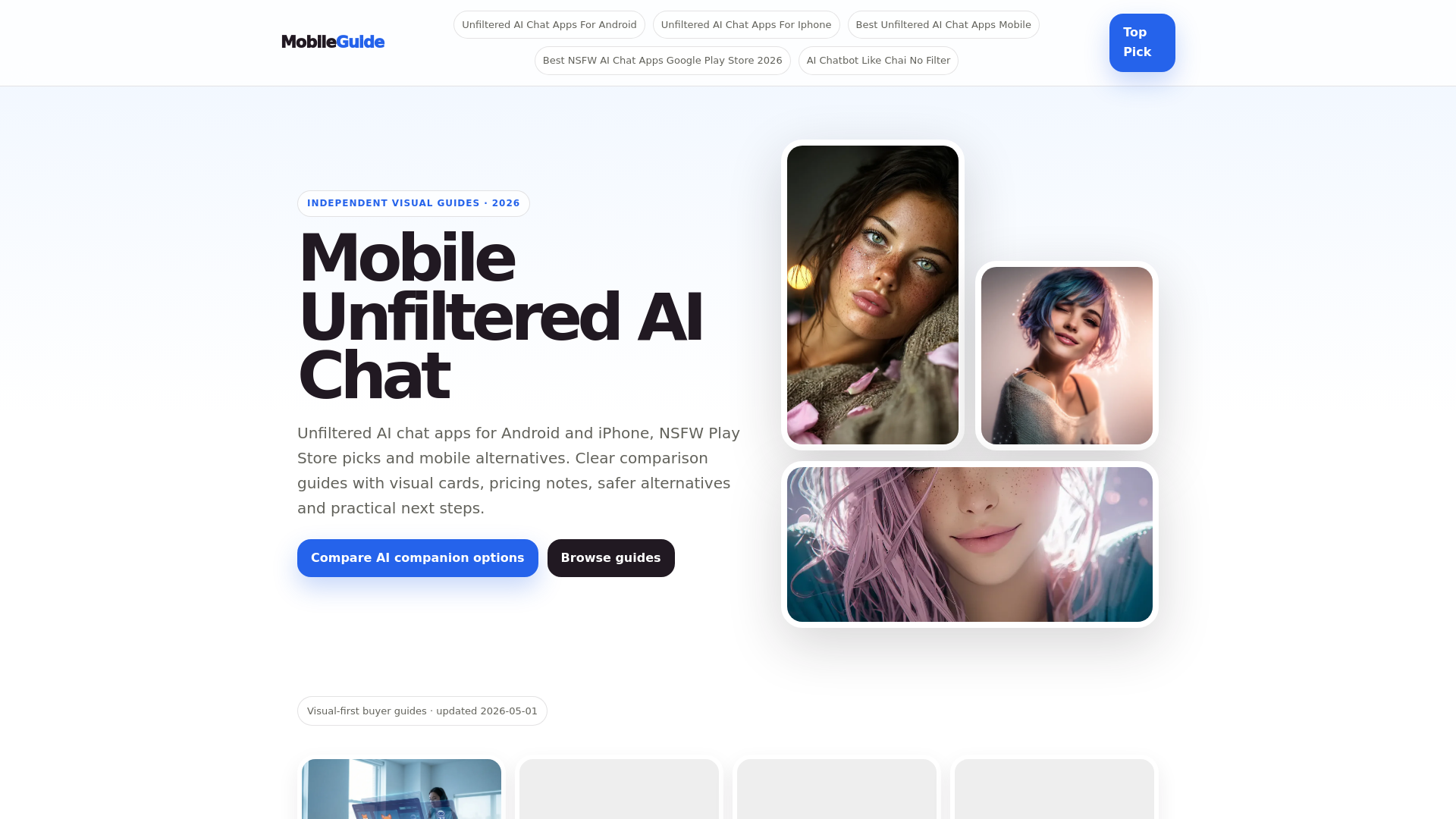 website screenshot of https://mobile-unfiltered-ai-chat.pages.dev/