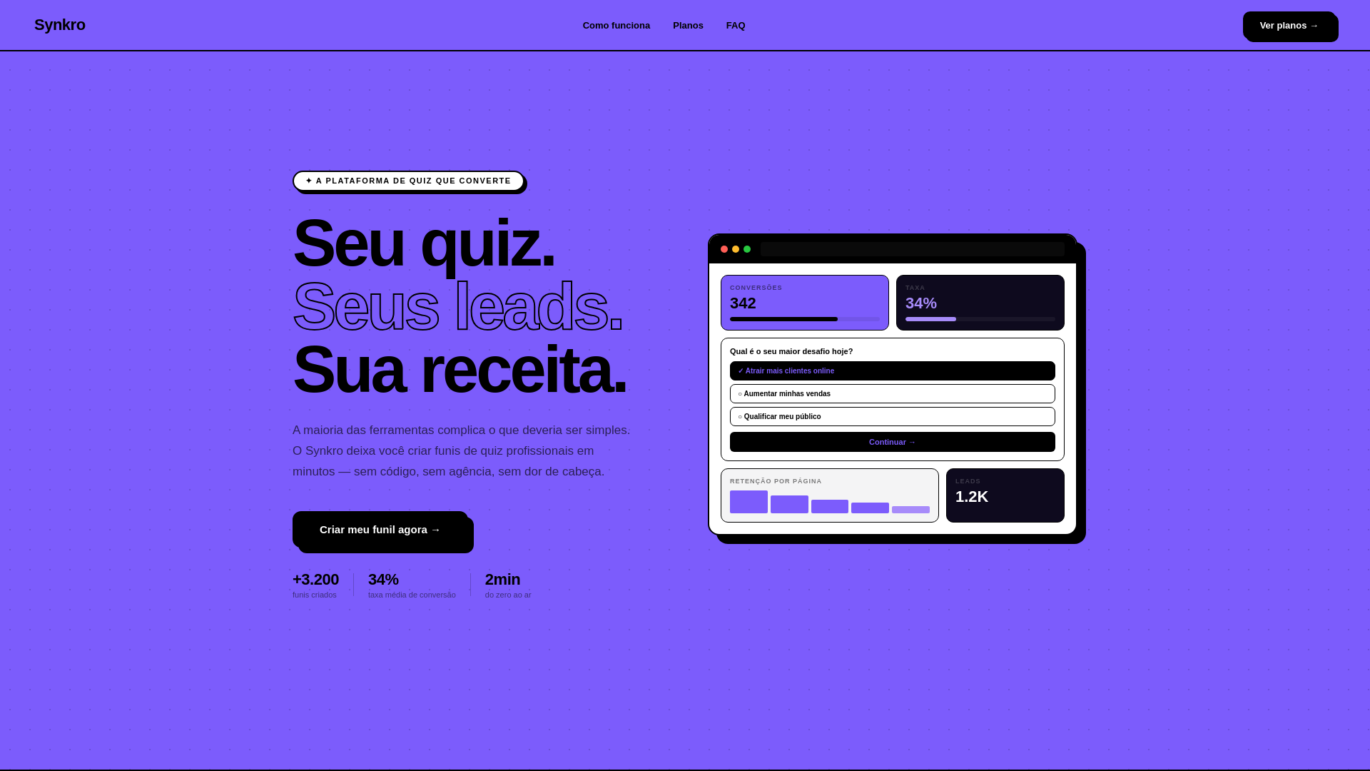 website screenshot of https://usesynkro.com/