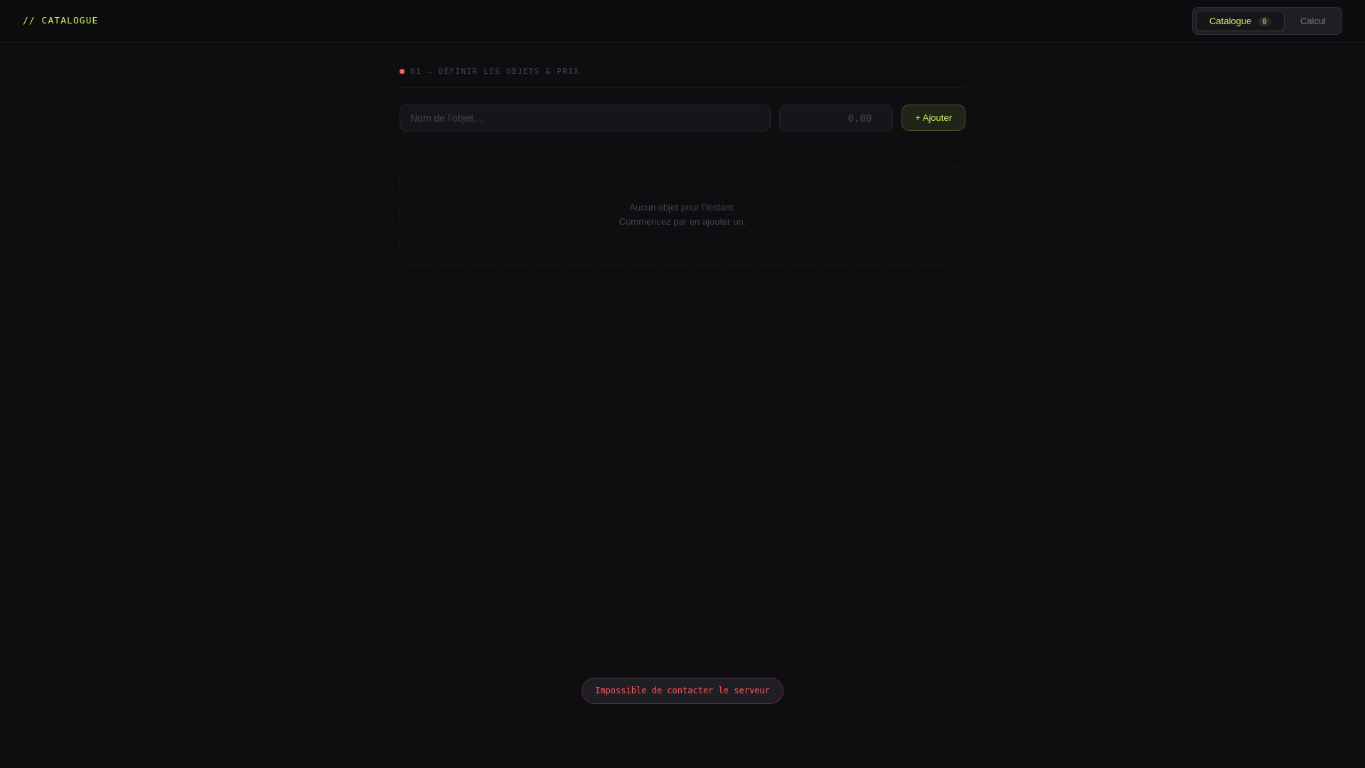 website screenshot of https://catalogue-857.pages.dev/
