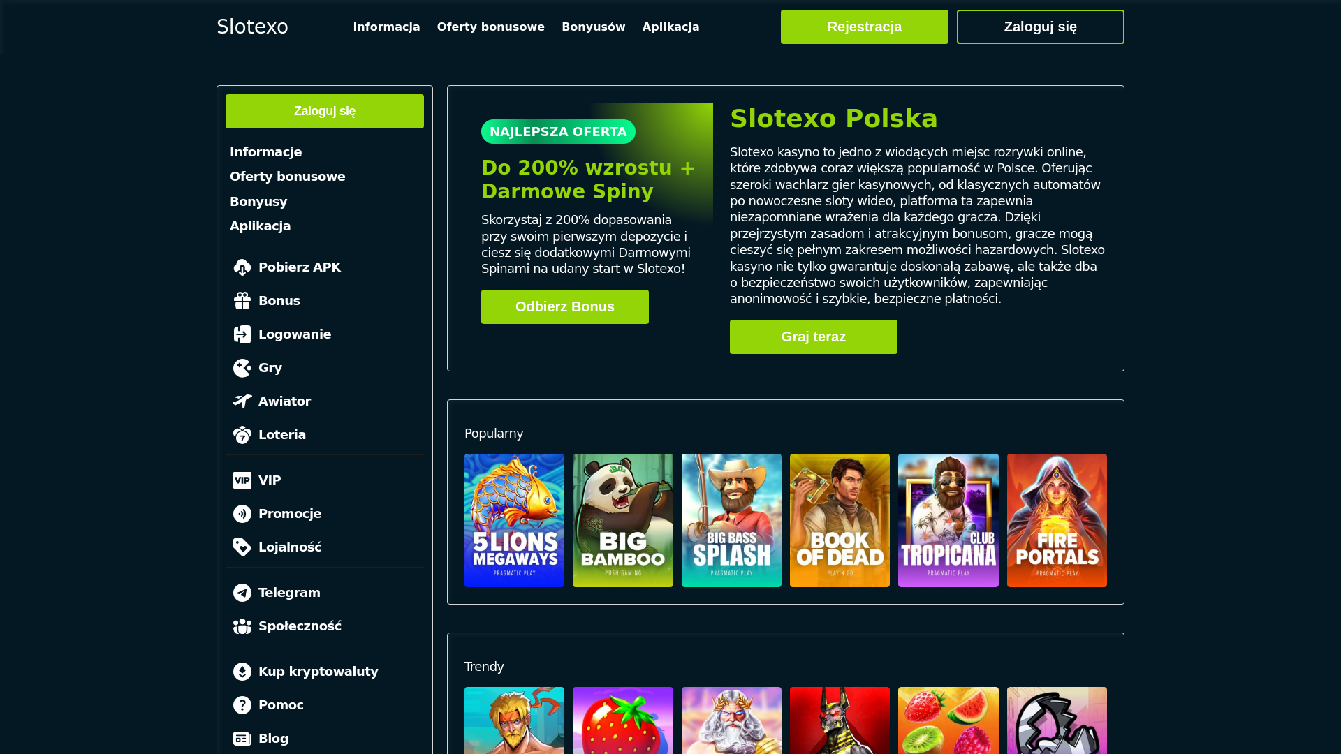 website screenshot of https://slotexopolska-com.pages.dev/