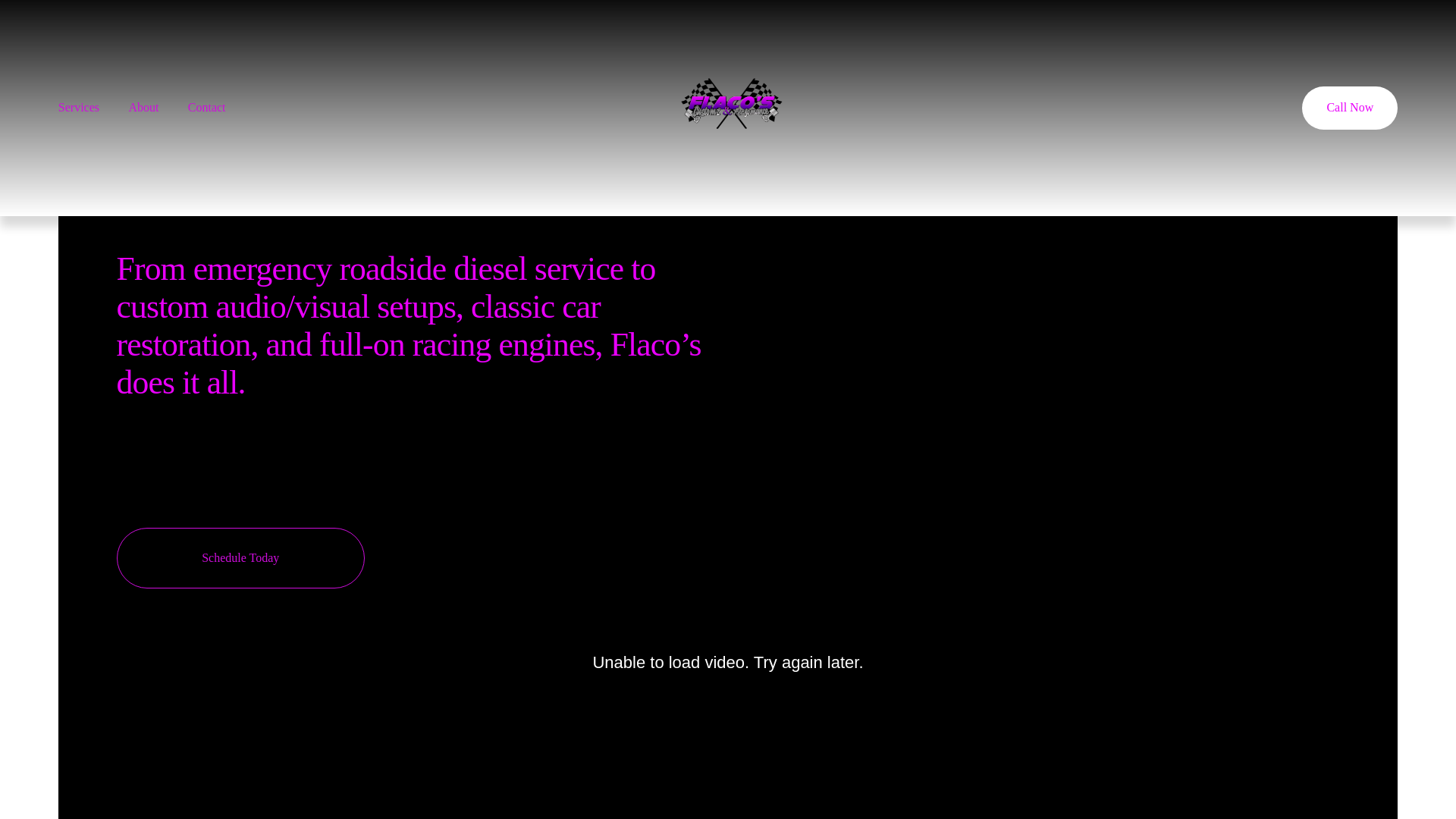 website screenshot of https://flacoscustomz.com