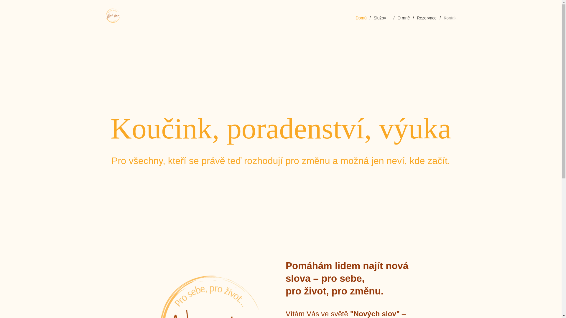 website screenshot of https://novaslova.cz/