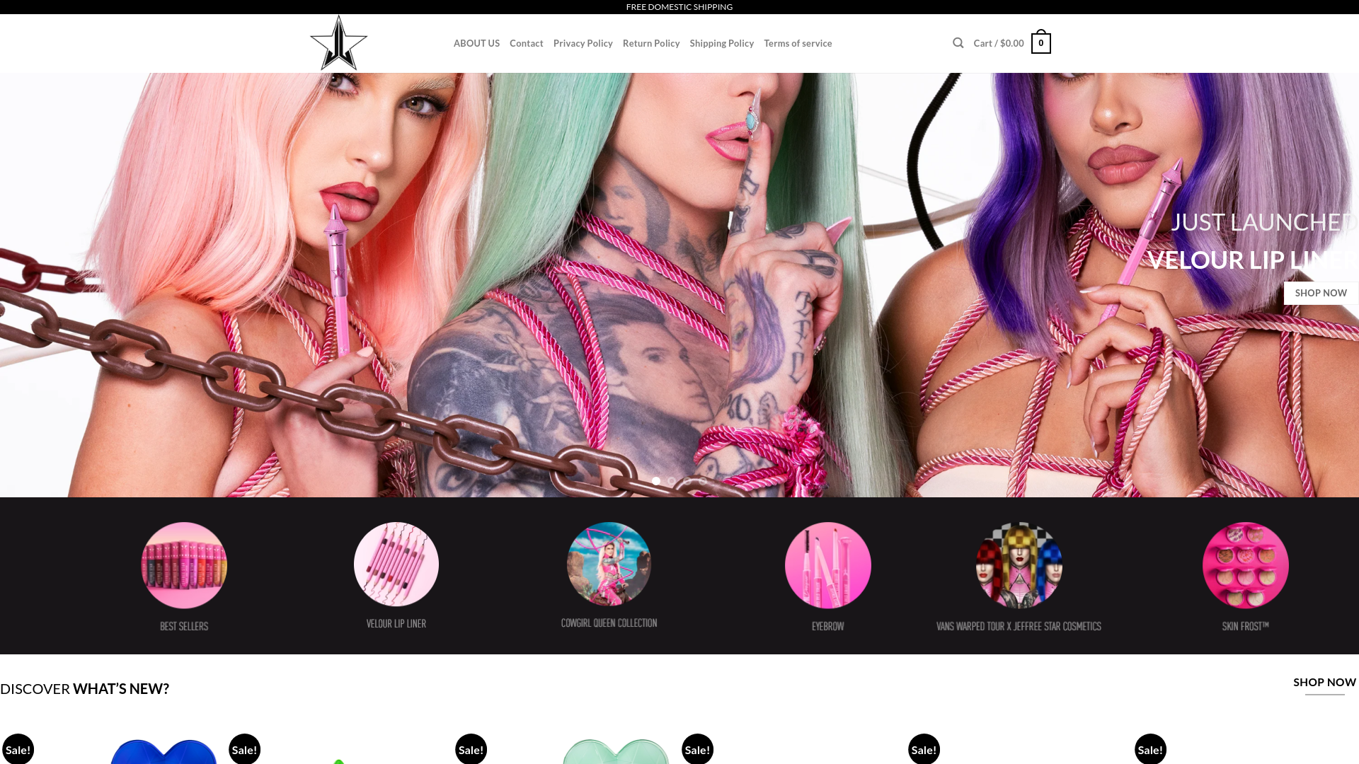 website screenshot of http://www.makeups.sale/