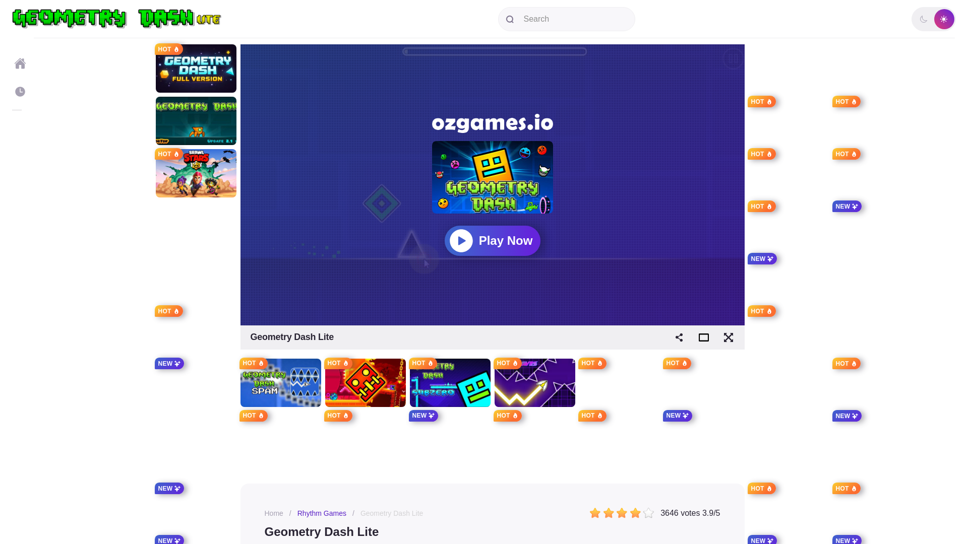 website screenshot of https://geometrylitepc.io