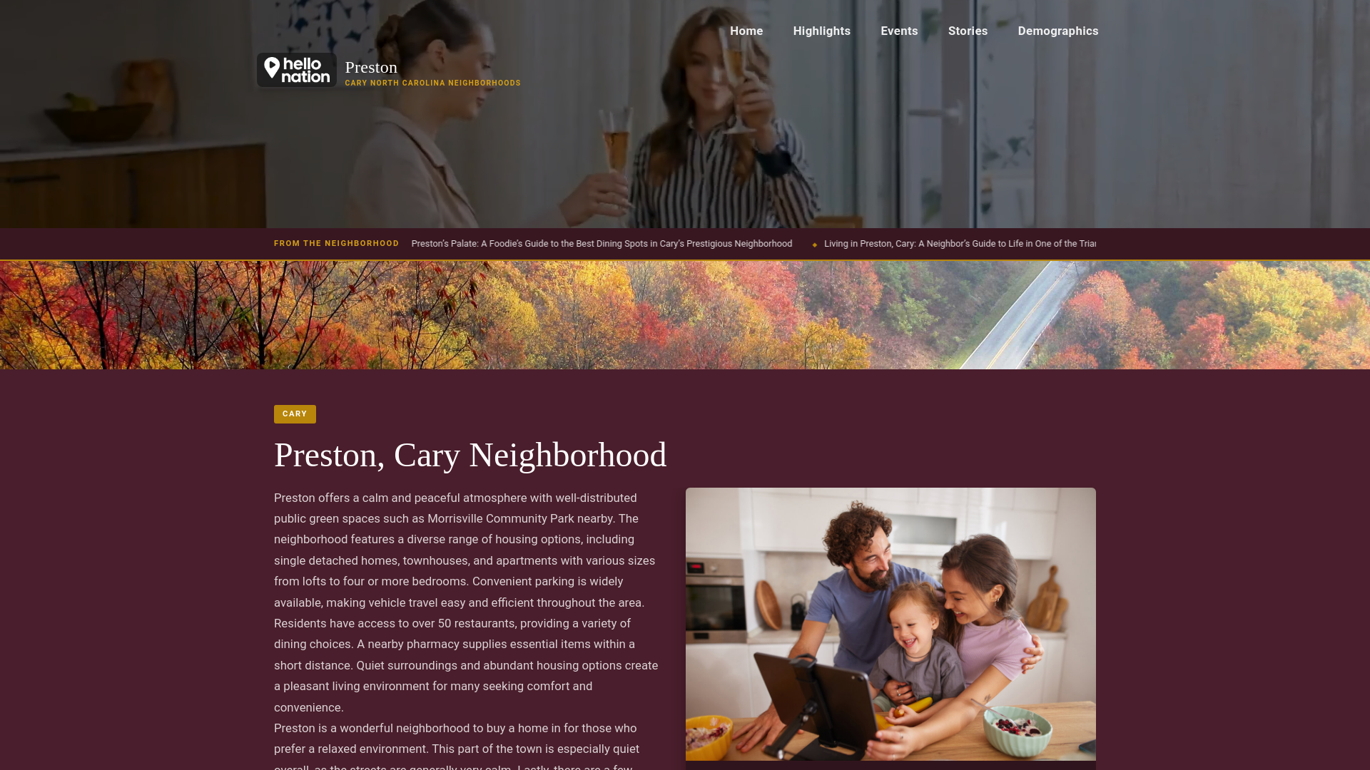 website screenshot of https://prestonneighborhood.org/