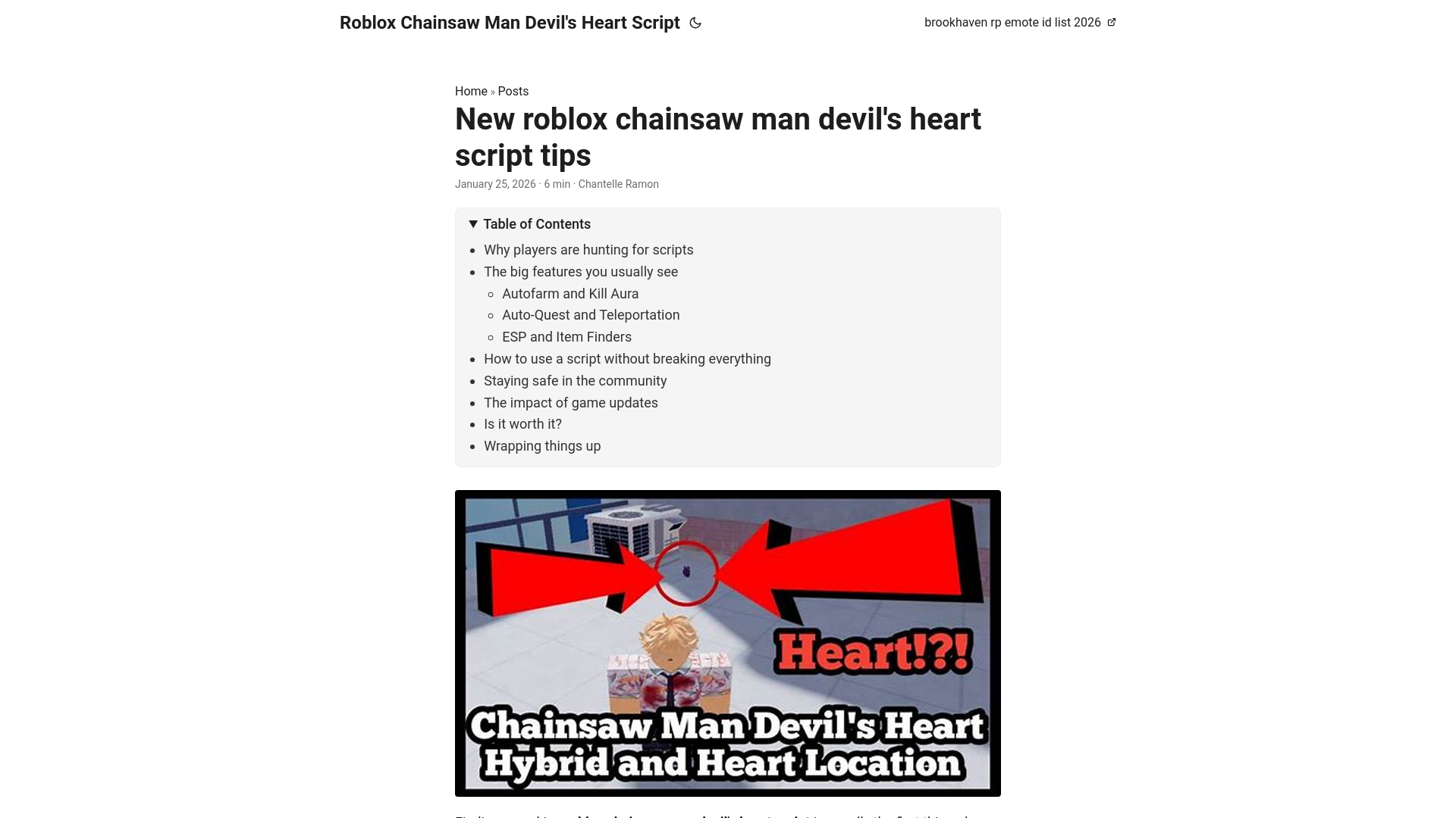 website screenshot of https://roblox-chainsaw-man-devils-heart-script.pages.dev/