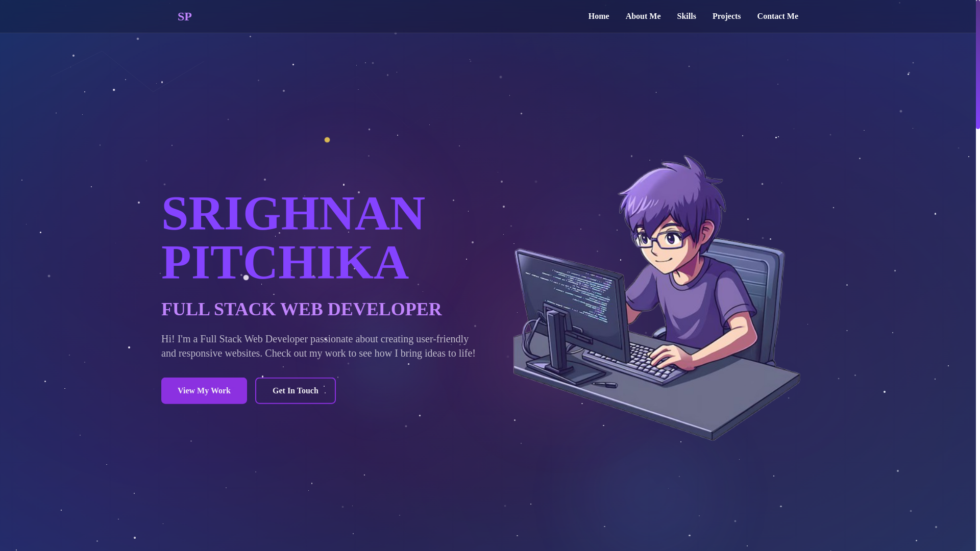 website screenshot of https://srighnan.me/