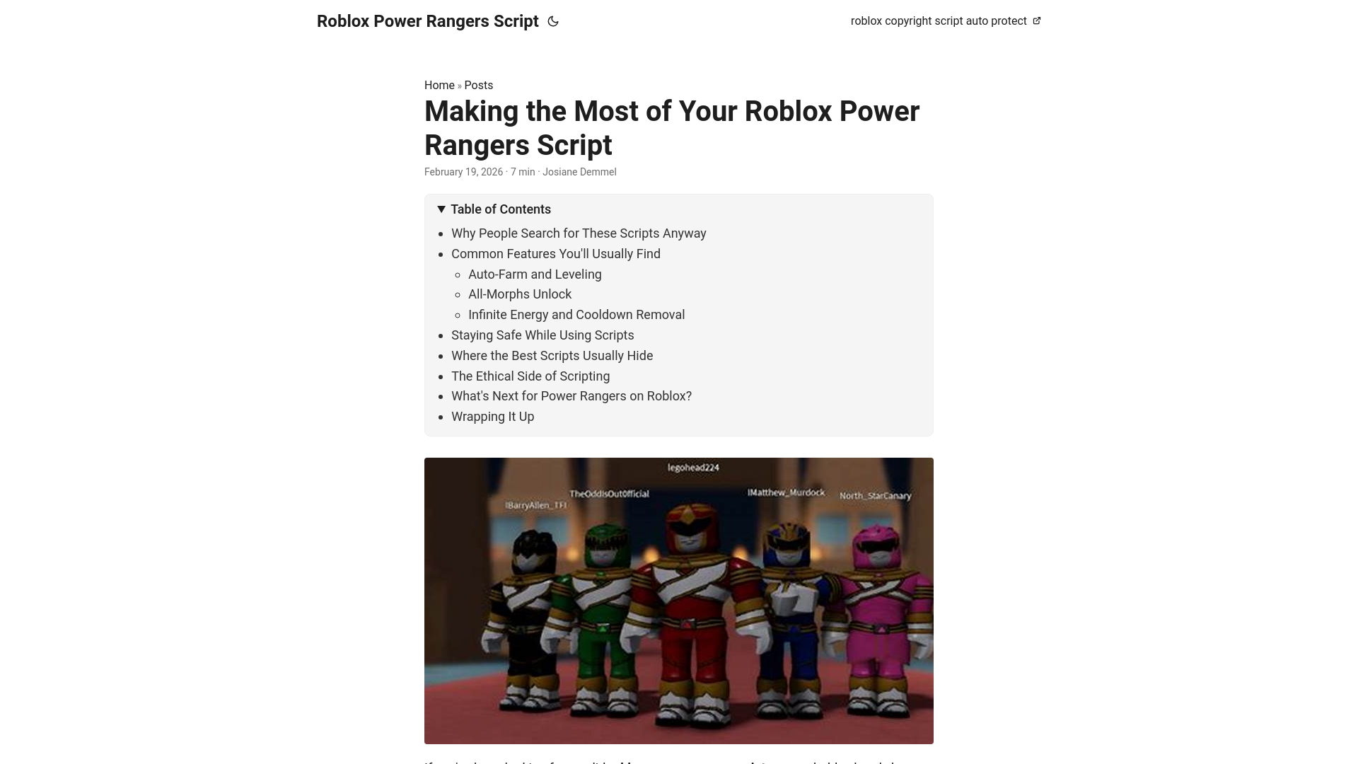 website screenshot of https://roblox-power-rangers-script.pages.dev/
