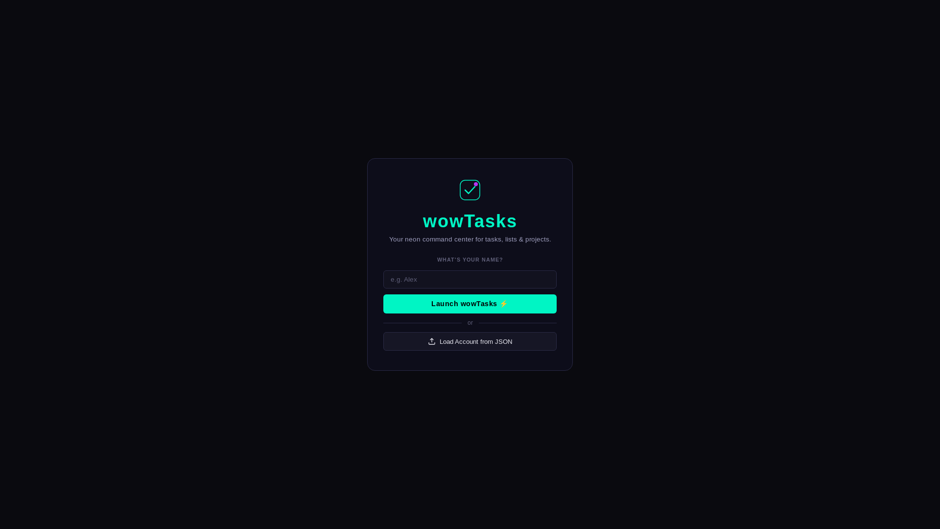 website screenshot of https://wowtasks.pages.dev/