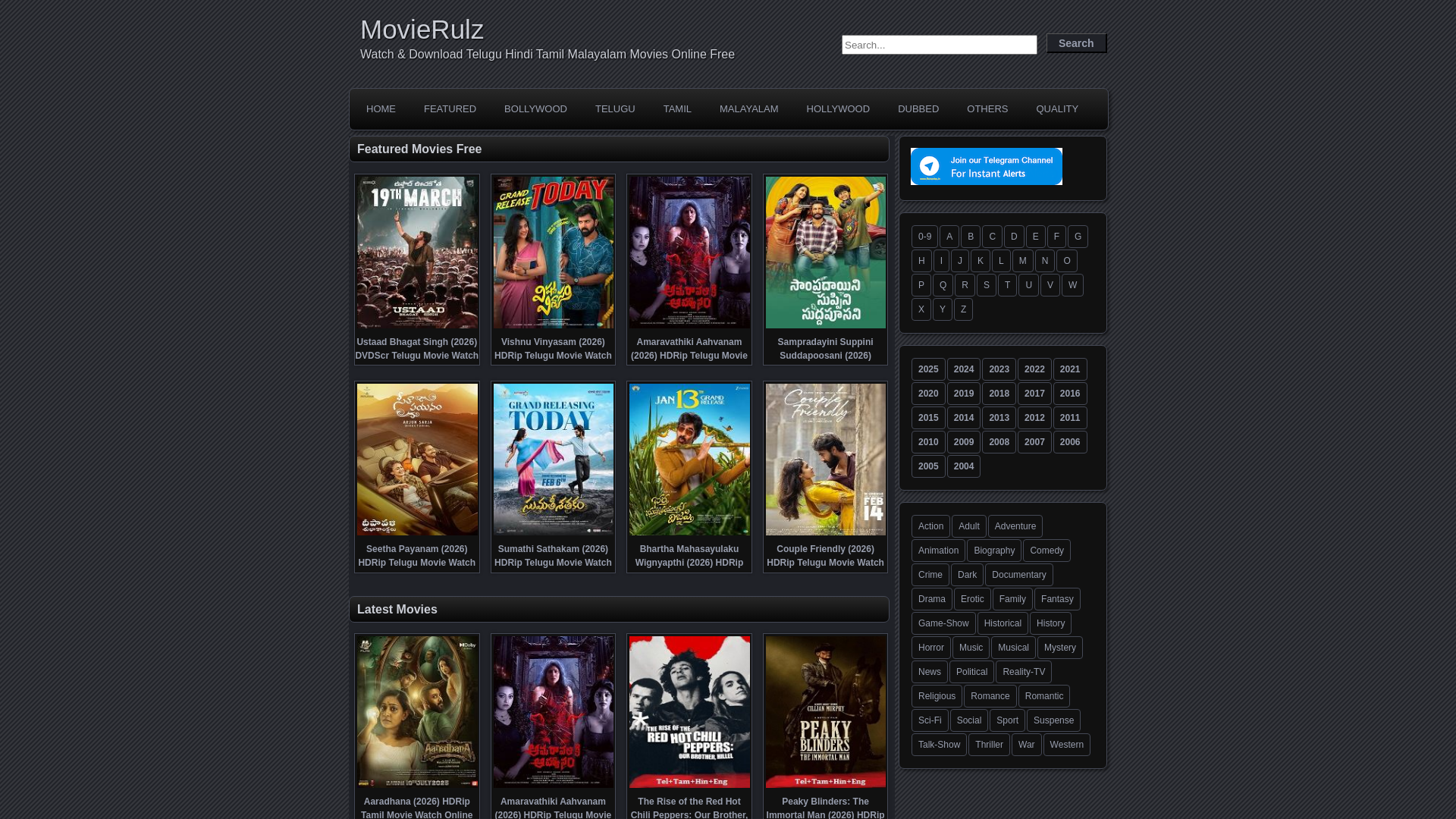 website screenshot of https://www.watchmovierulz.pink