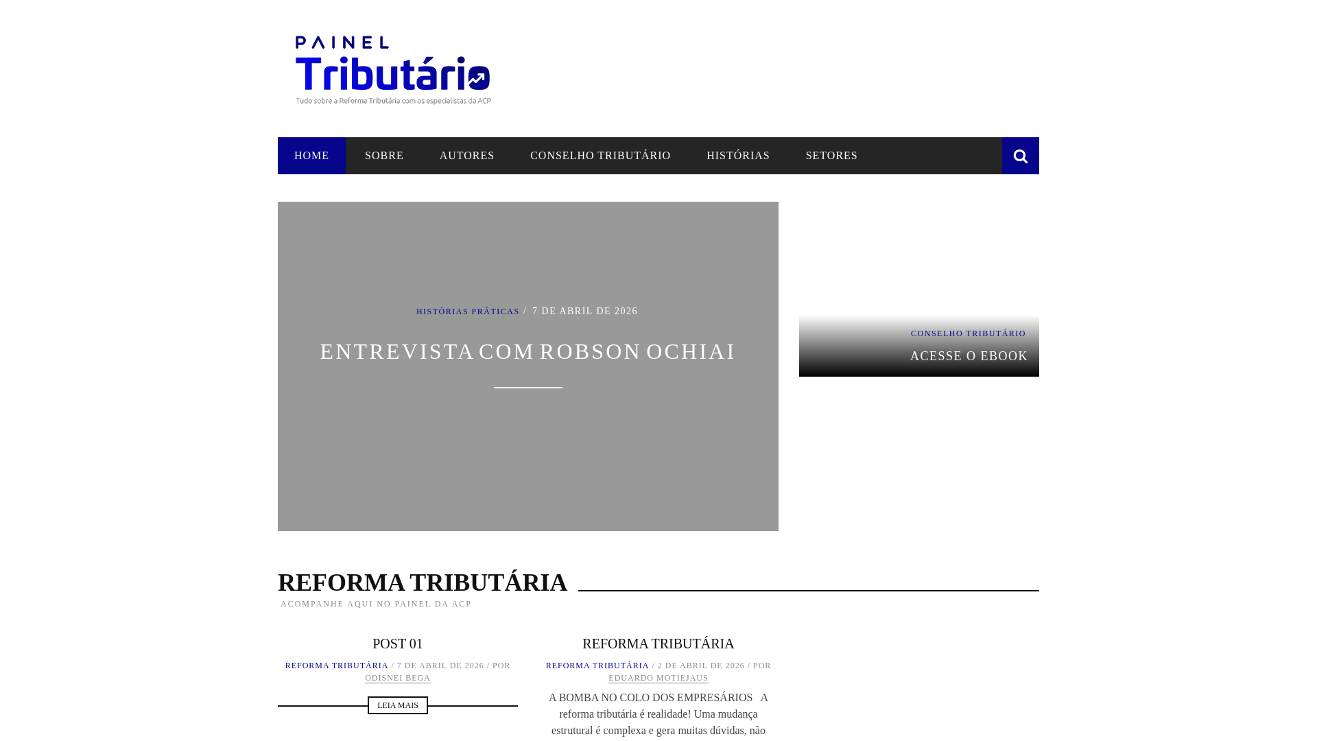 website screenshot of https://paineltributarioacp.com.br