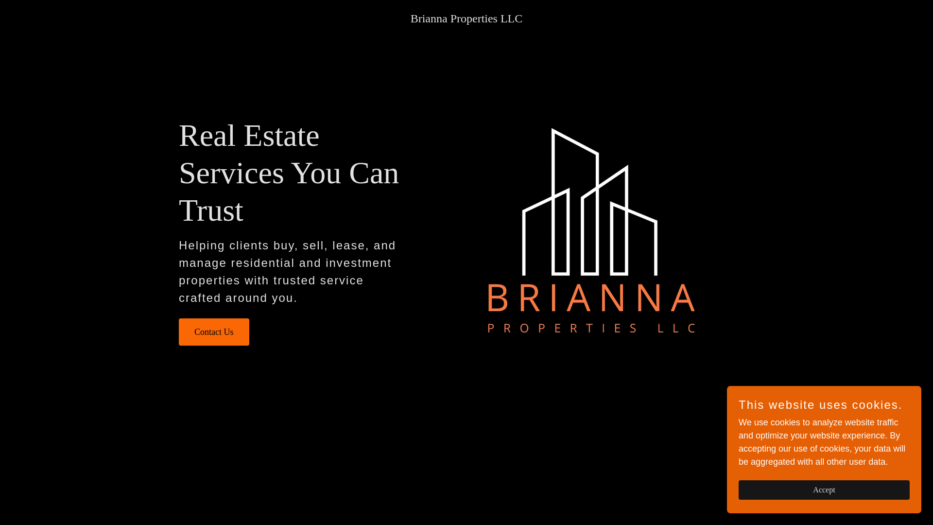 website screenshot of https://briannaproperties.com/