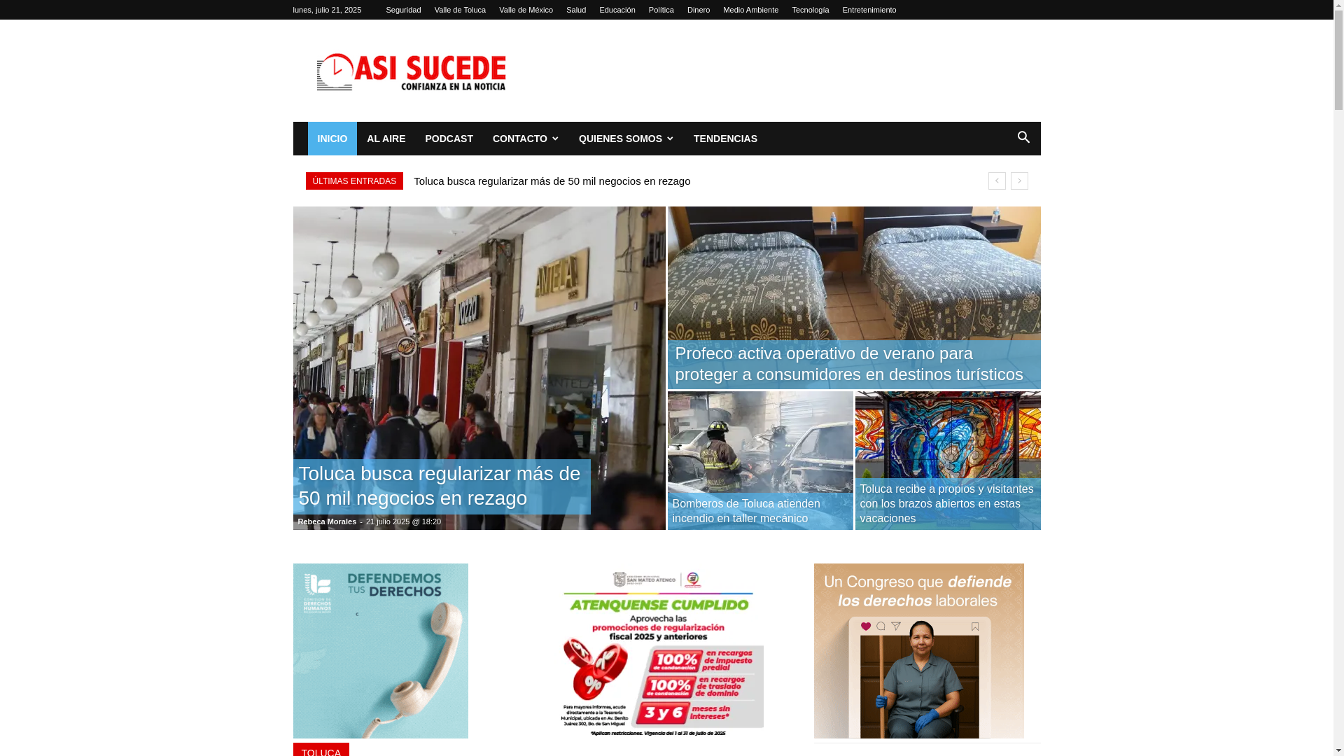website screenshot of https://asisucede.com.mx/