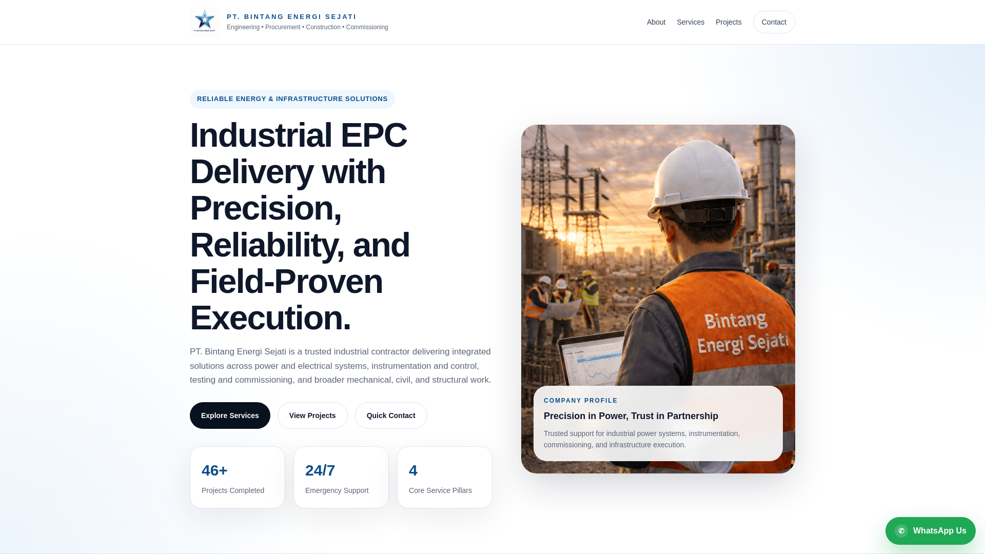 website screenshot of https://bintangenergisejati.com/