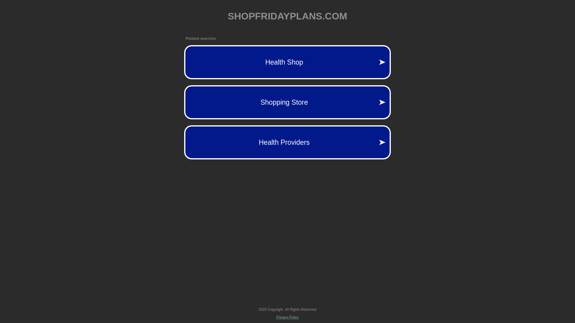website screenshot of https://shopfridayplans.com/
