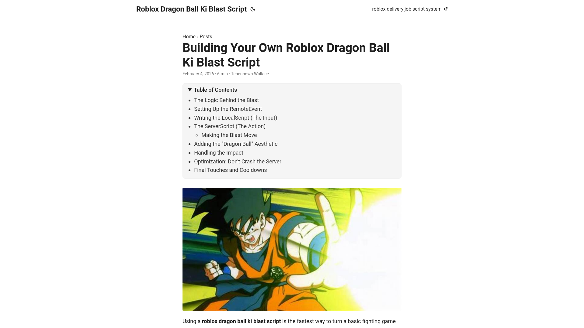 website screenshot of https://roblox-dragon-ball-ki-blast-script.pages.dev/
