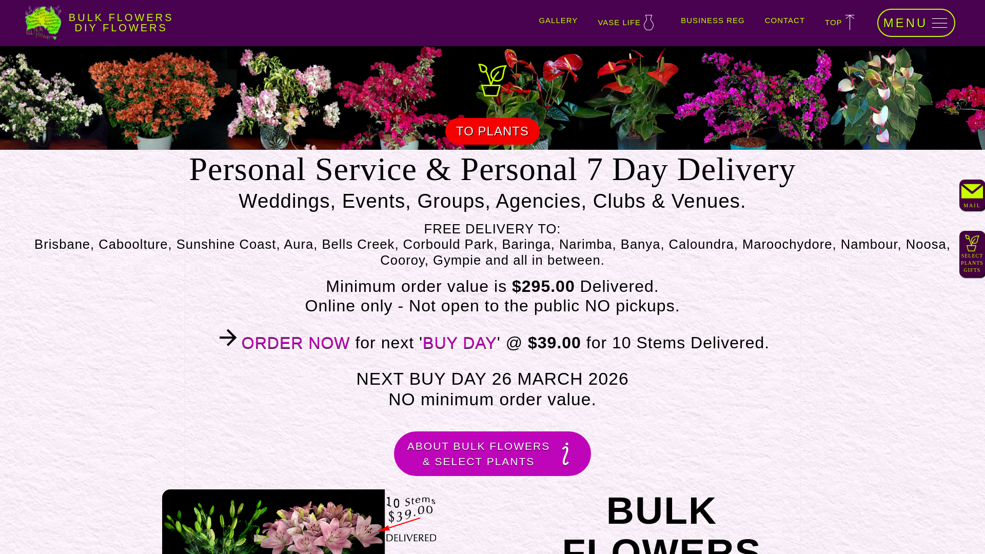 website screenshot of https://bulkroses.au/