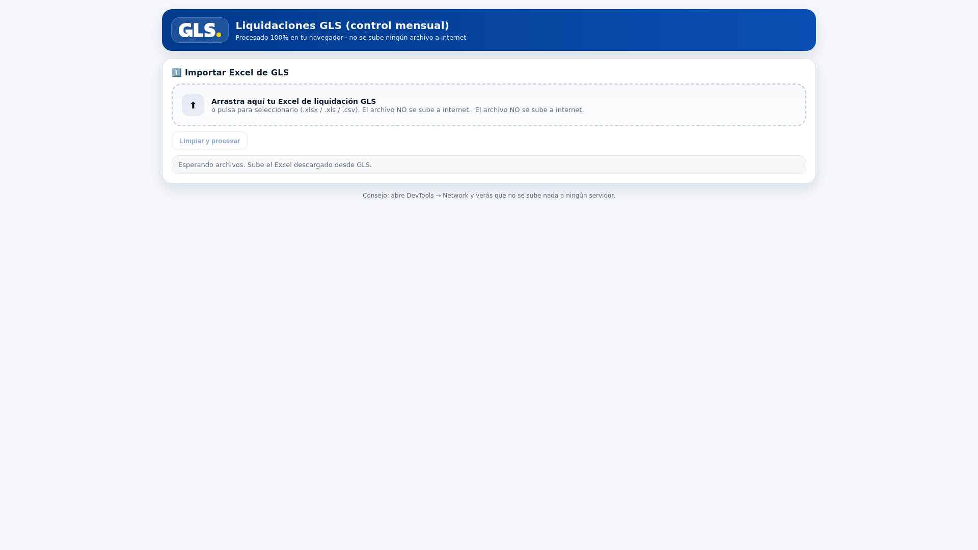 website screenshot of https://gls-liquidaciones.pages.dev/