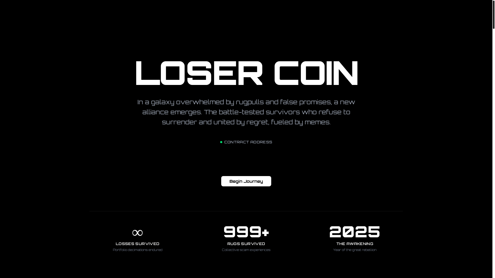 website screenshot of https://losercoin.fun/