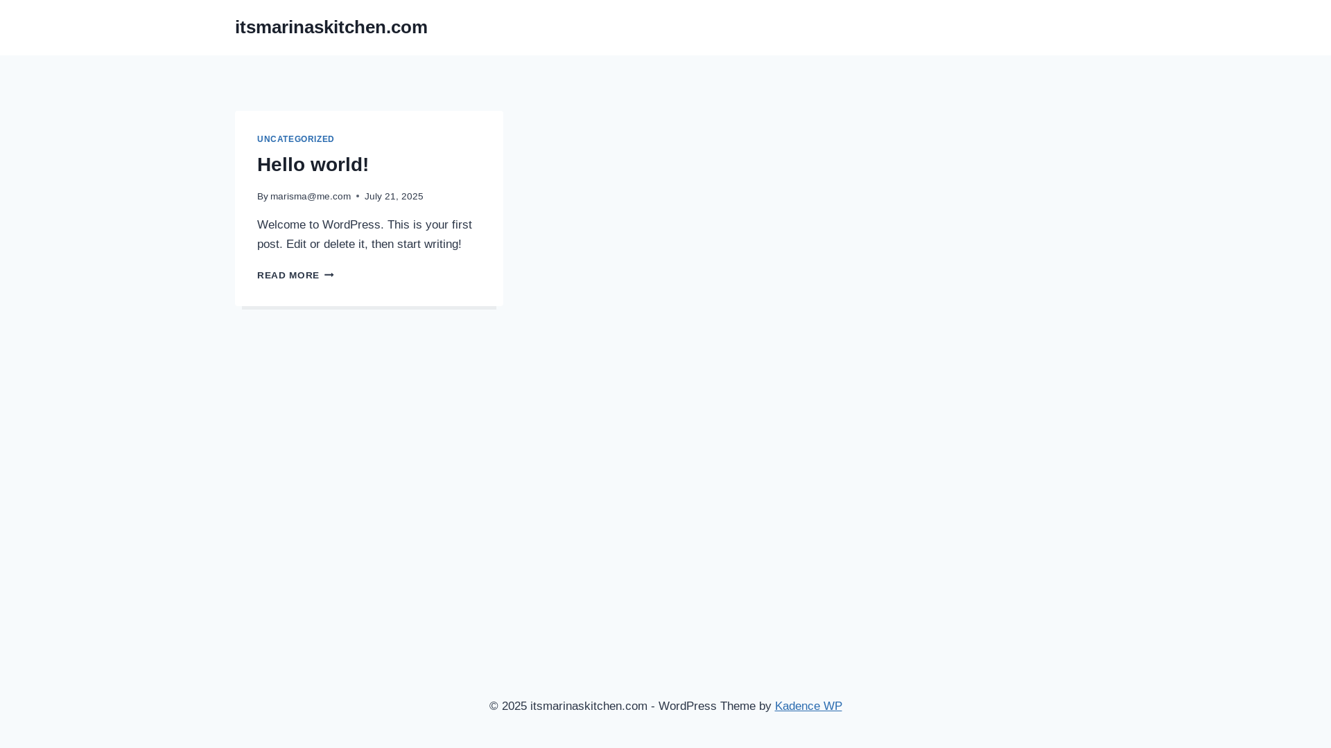 website screenshot of https://itsmarinaskitchen.com/