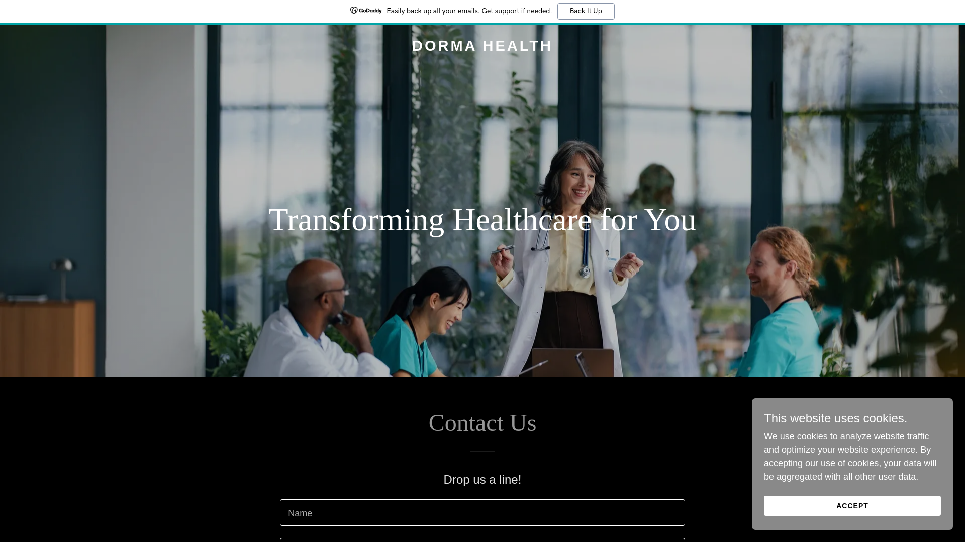 website screenshot of https://dormahealth.com