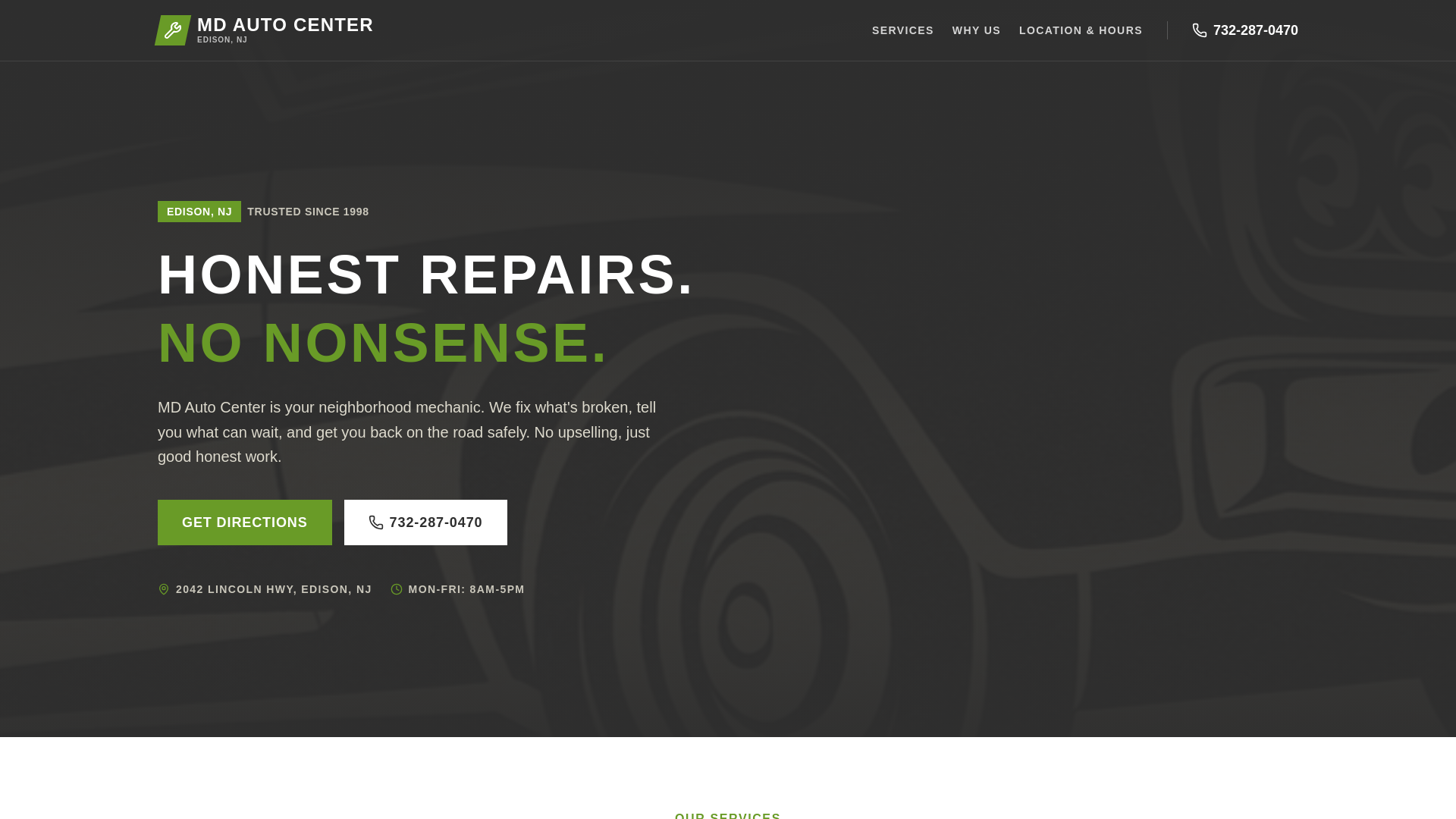 website screenshot of https://mdautocentercnj.com