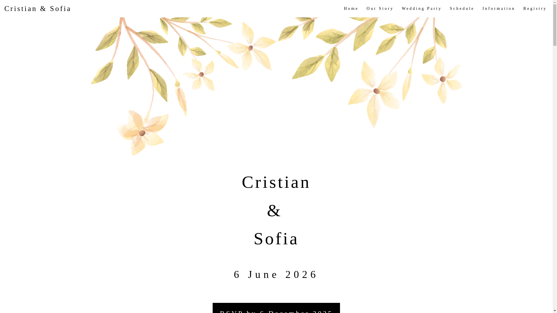 website screenshot of https://crisandsofia.info/
