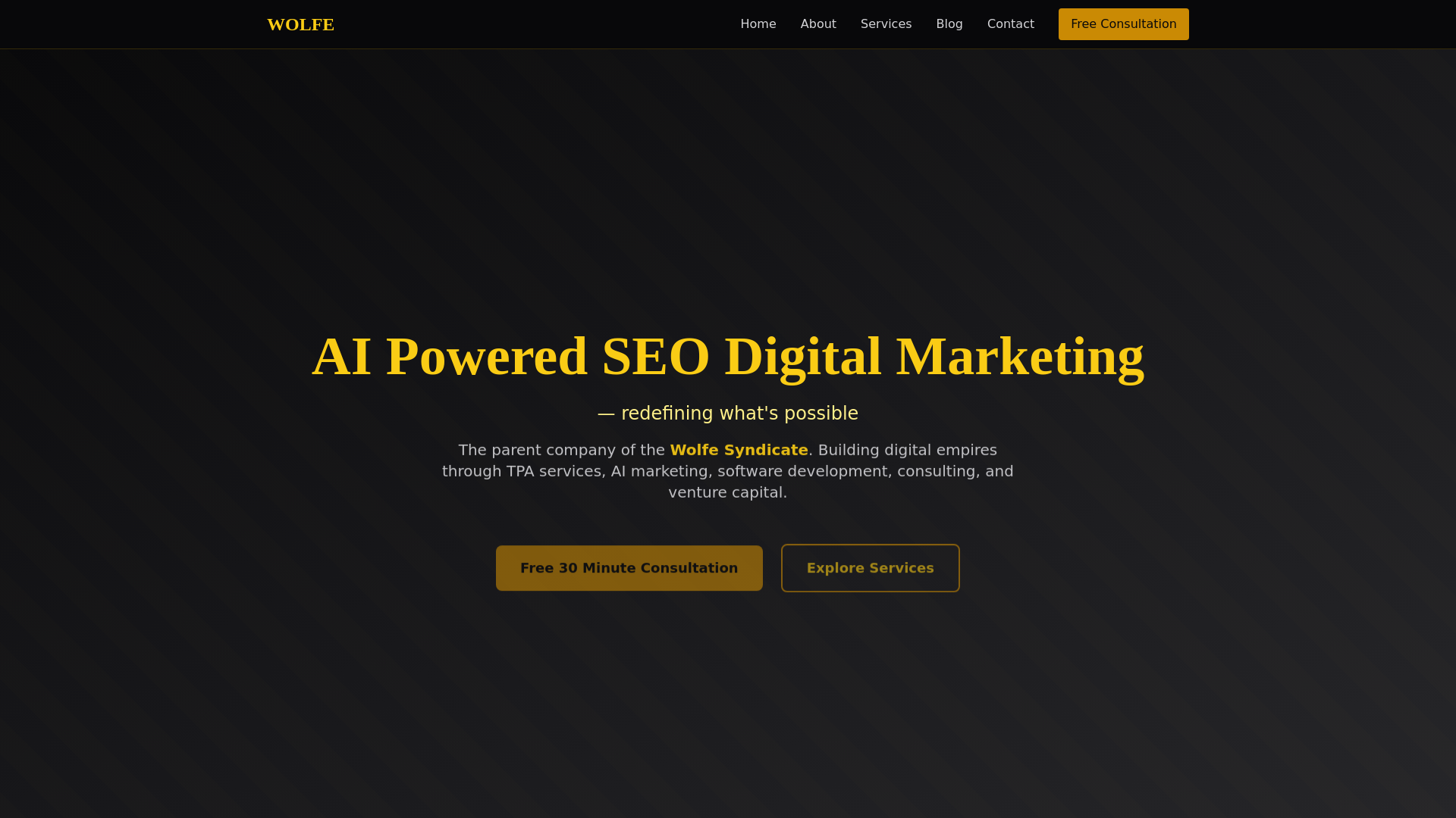 website screenshot of https://wolfeservices.pages.dev/