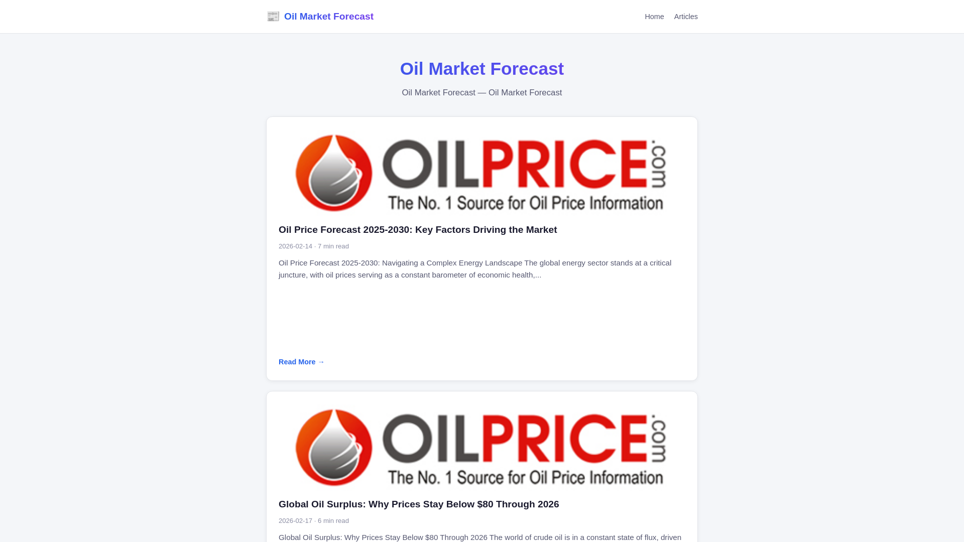 website screenshot of https://oil-market-forecast.pages.dev/