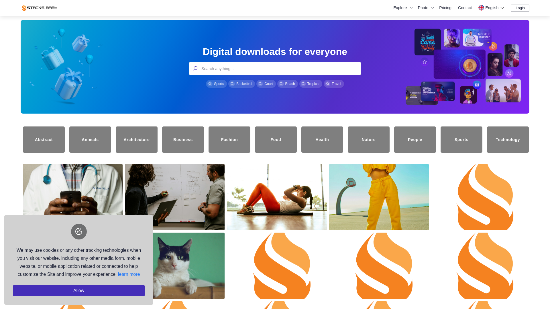 website screenshot of https://stacks.baby/