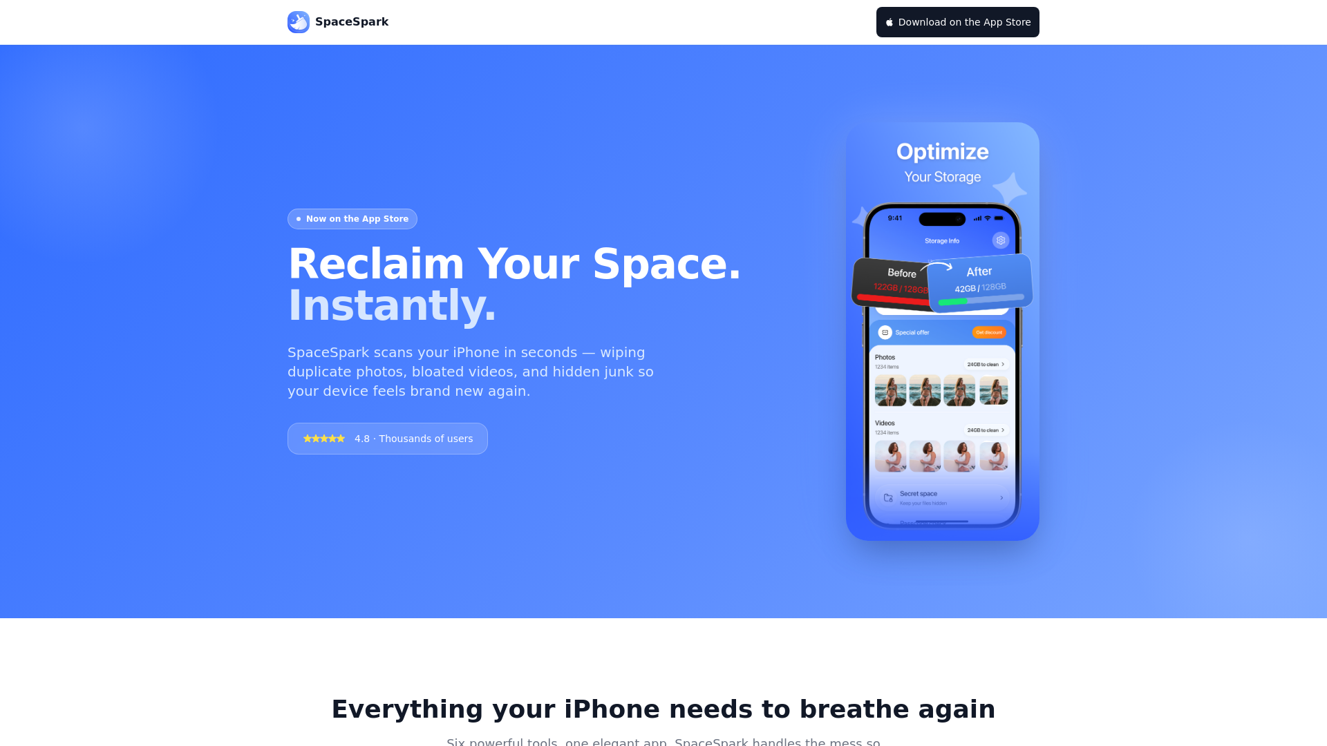 website screenshot of https://spacesparkapp-com.pages.dev/