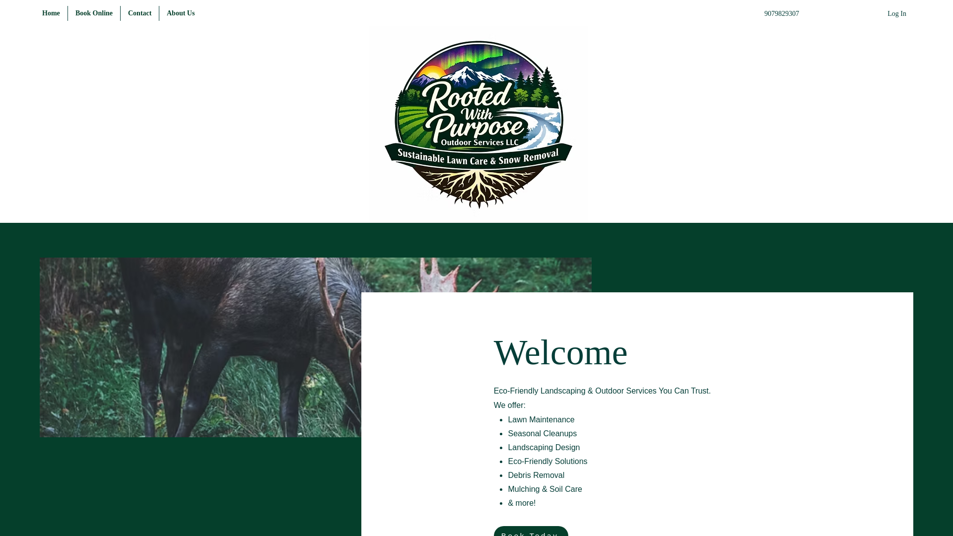 website screenshot of https://rootedwithpurposeoutdoors.com/