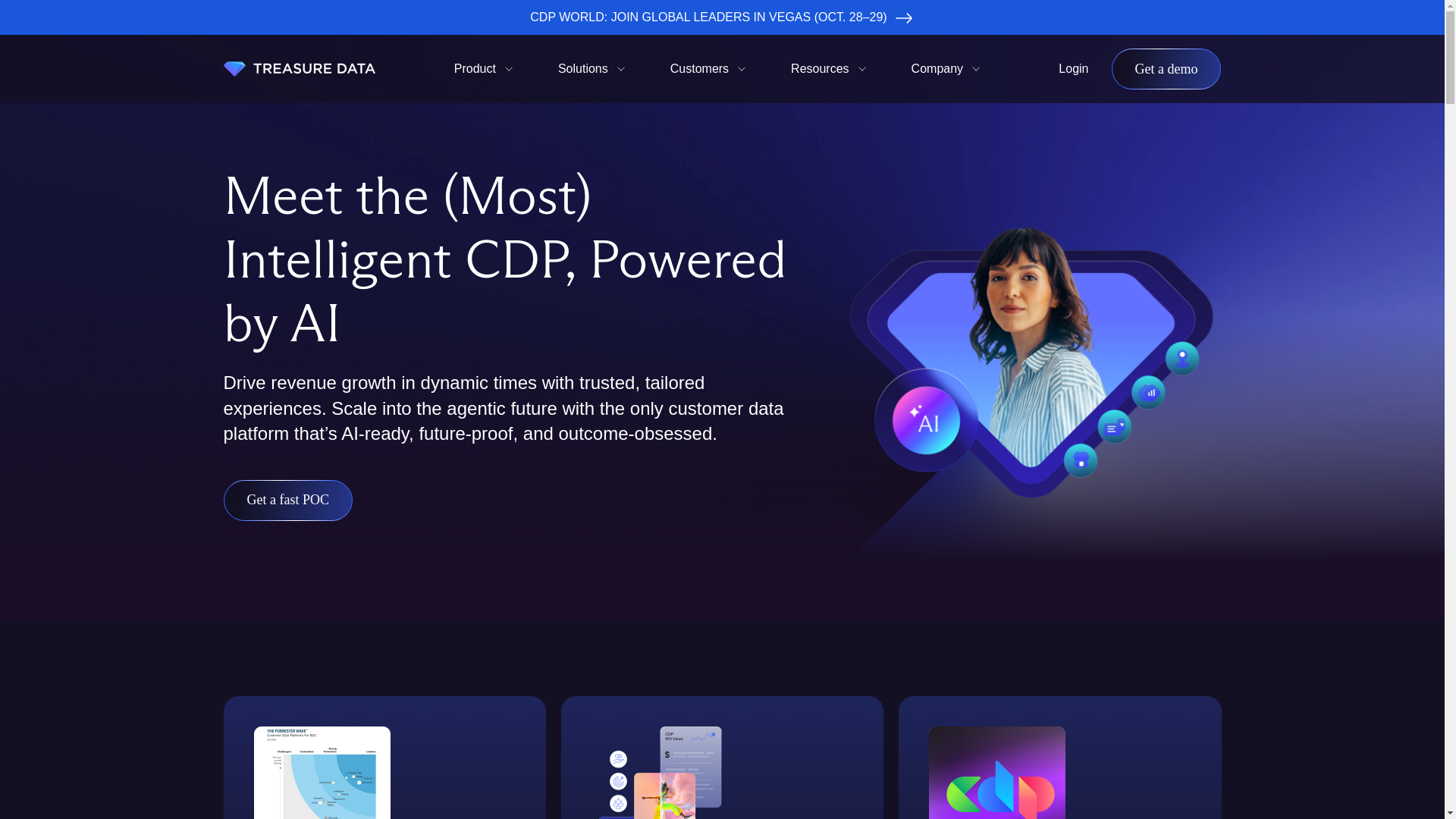 website screenshot of https://treasuredata.com