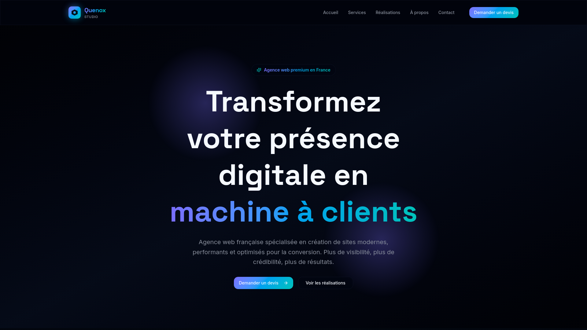 website screenshot of https://quenox-studio.fr
