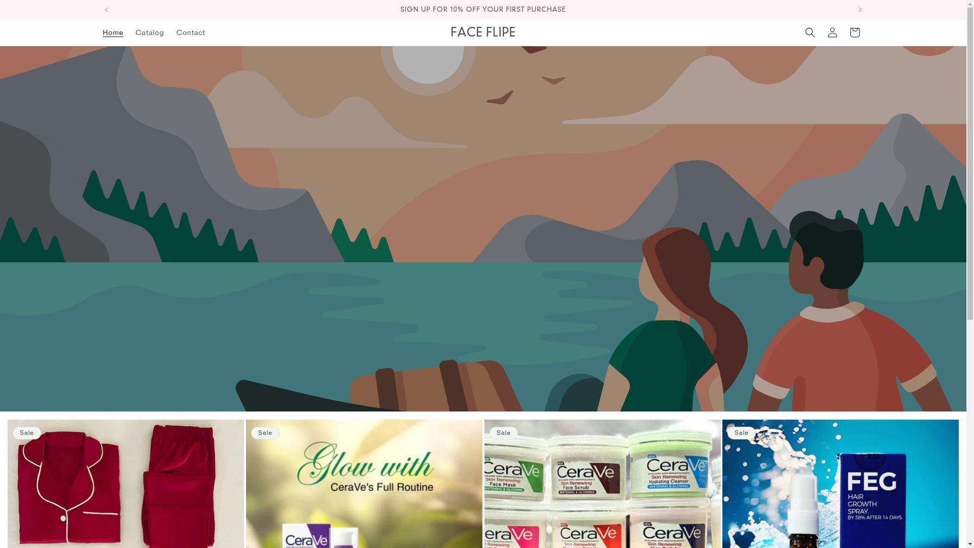 website screenshot of https://faceflipe.shop/