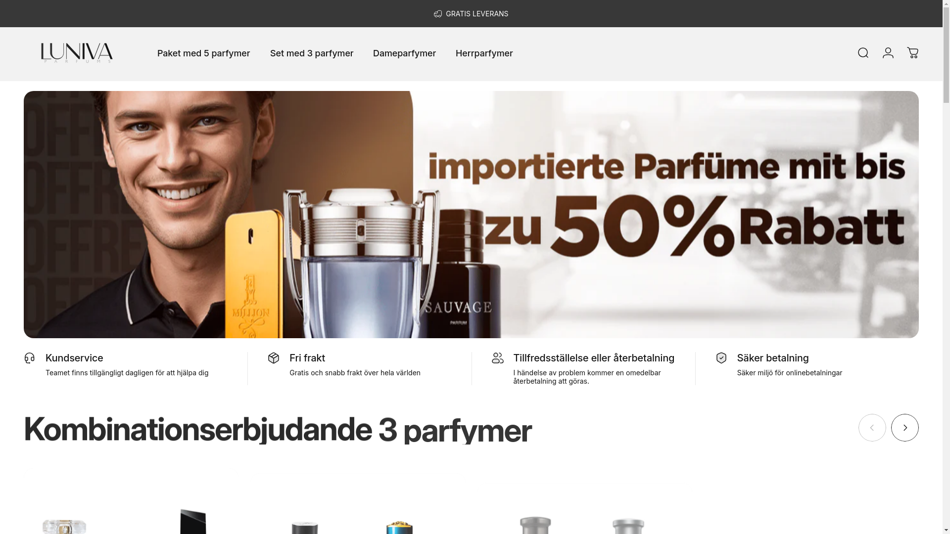 website screenshot of https://lunivaparfumerie.com/