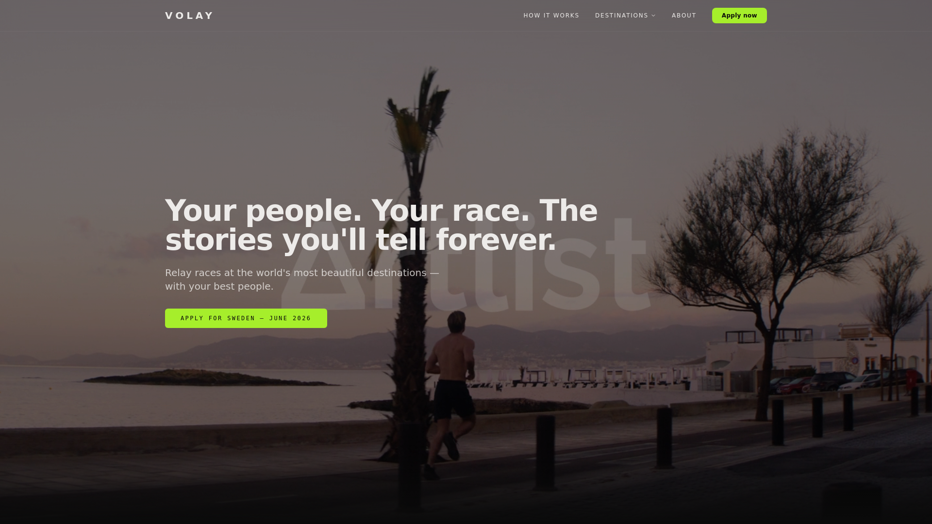 website screenshot of https://volay-race.com/