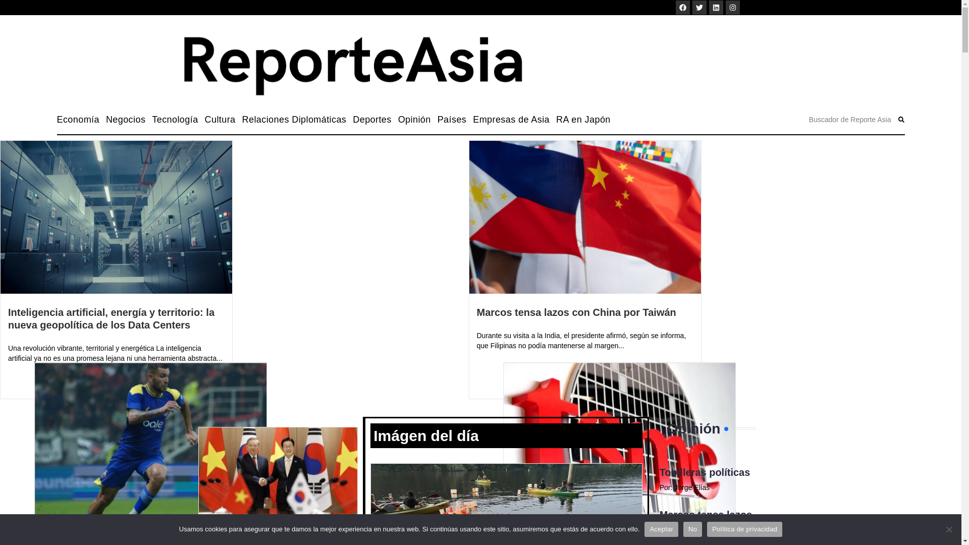 website screenshot of https://reporteasia.com/