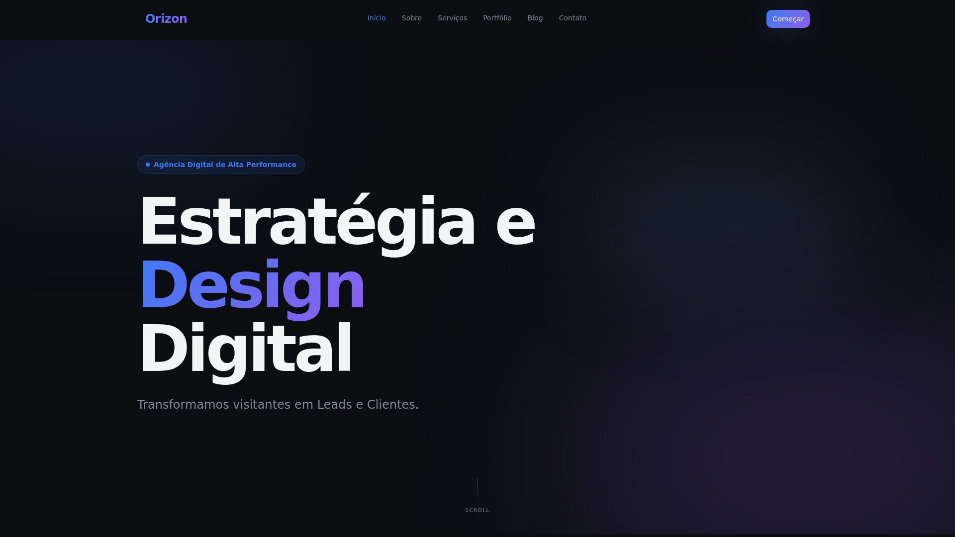 website screenshot of https://orizonsites.com.br/