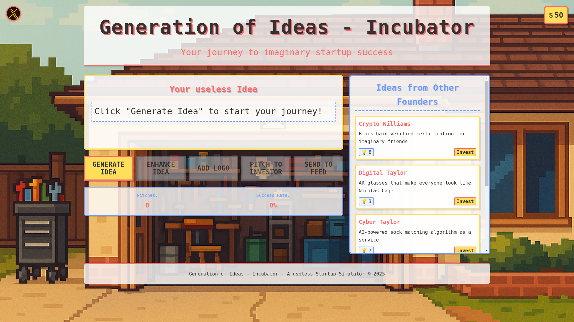 website screenshot of https://generationofideas.org/