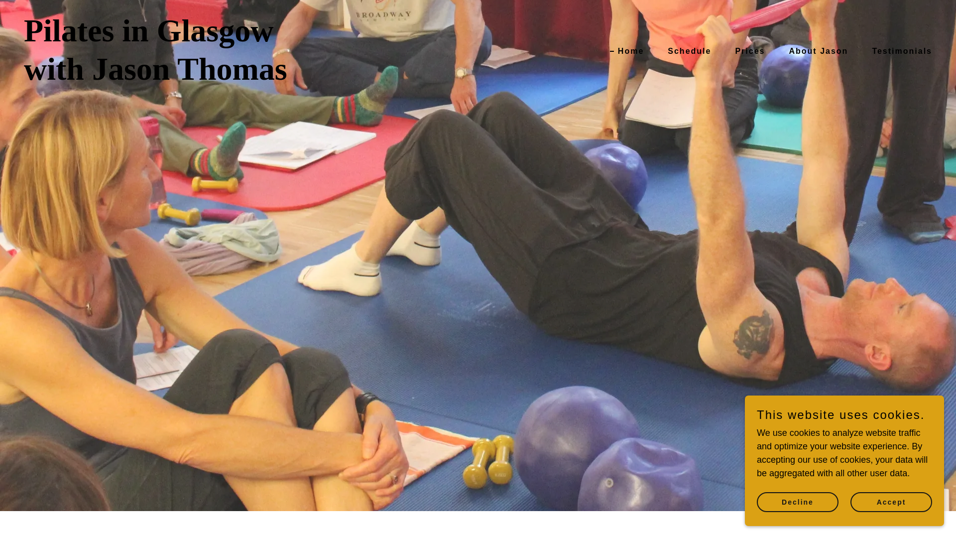 website screenshot of https://pilateswithjason.com