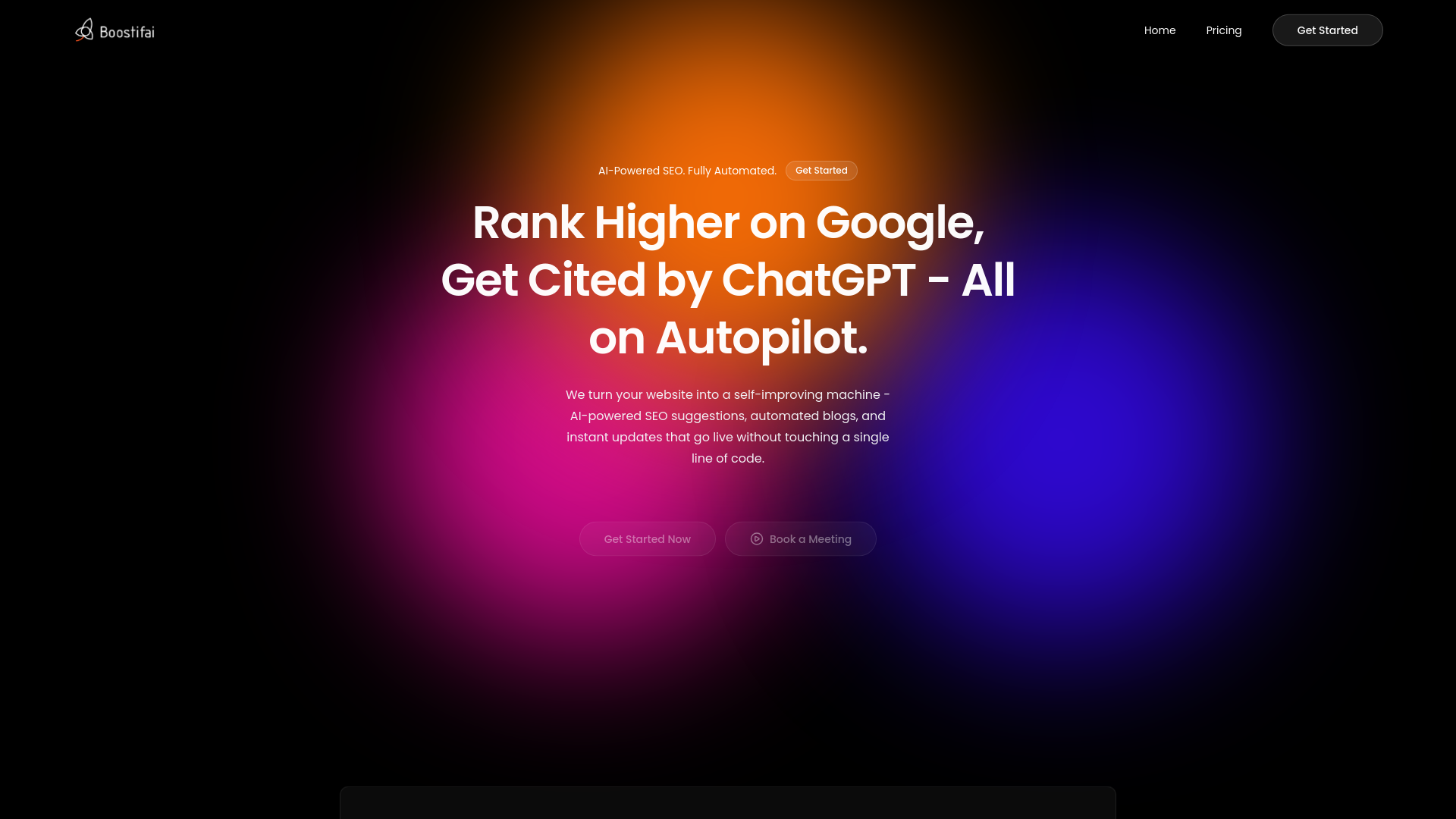 website screenshot of https://boostifaihq.com/