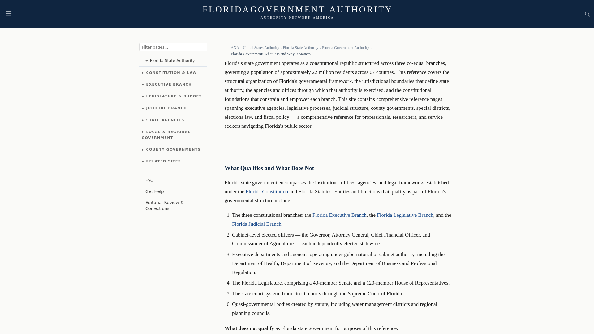 website screenshot of https://floridagovernmentauthority.com/