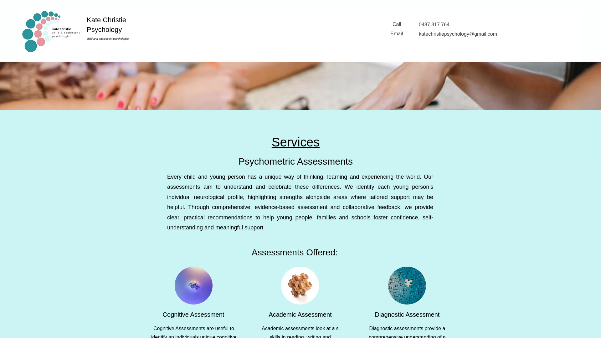 website screenshot of https://katechristiepsychology.online/