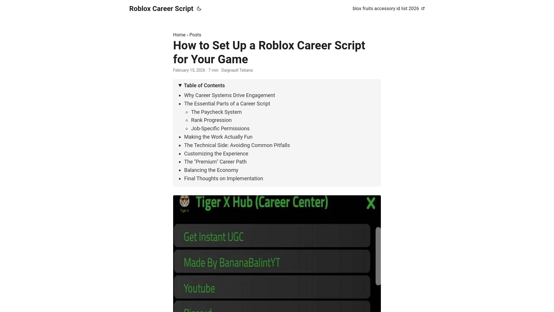 website screenshot of https://roblox-career-script.pages.dev/