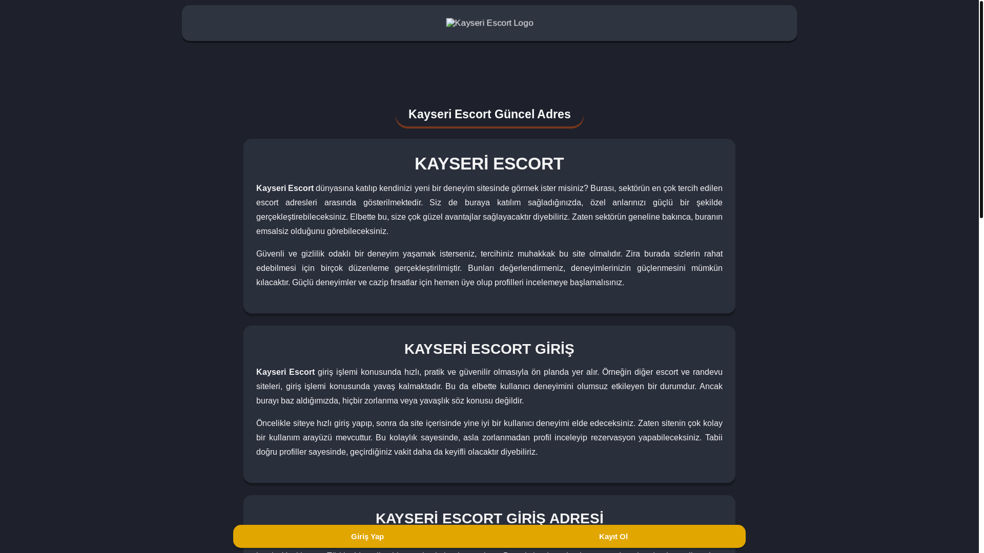 website screenshot of https://kayseribayan.lol/